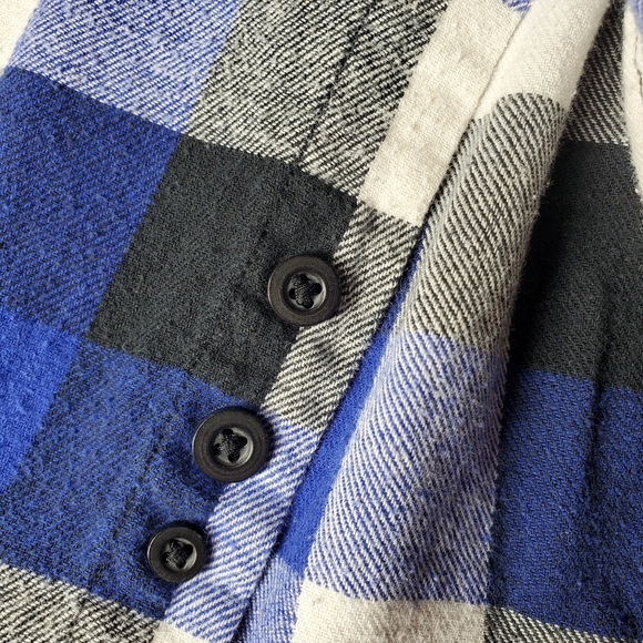 Faded Glory Blue Gray White Boys Flannel Shirt Size Small 6-7 EUC - Picture 5 of 14